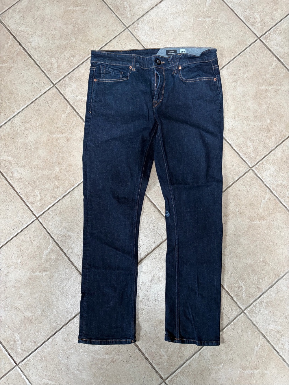 Volcom Men's Dark Indigo Straight-Leg Jeans